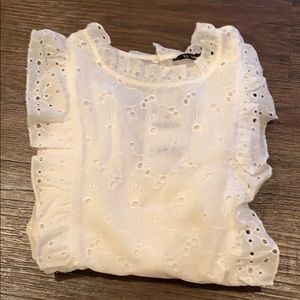 White Three Quarter Sleeve Blouse